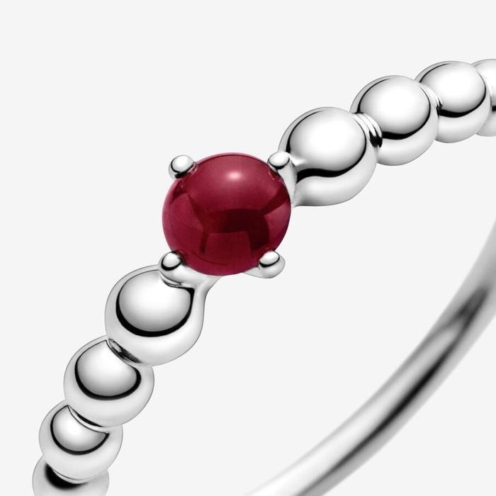 Anello Pietra Rosso Scuro Gennaio