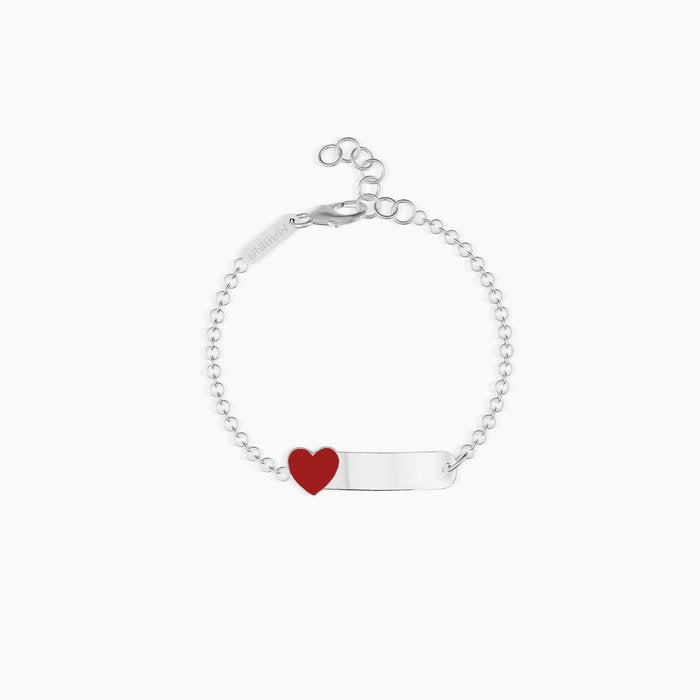 Bracciale cuore con targhetta incidibile