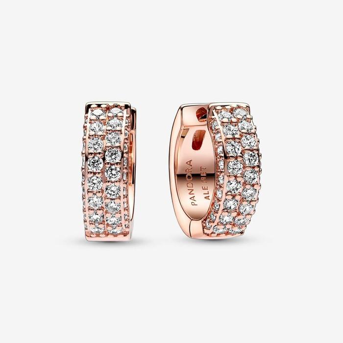 Pavè Double Band Hoop Earrings