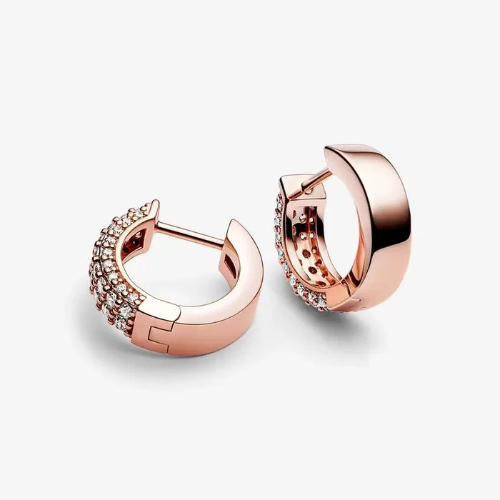 Pavè Double Band Hoop Earrings