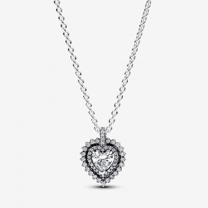 Heart and Pavè Point Light Necklace
