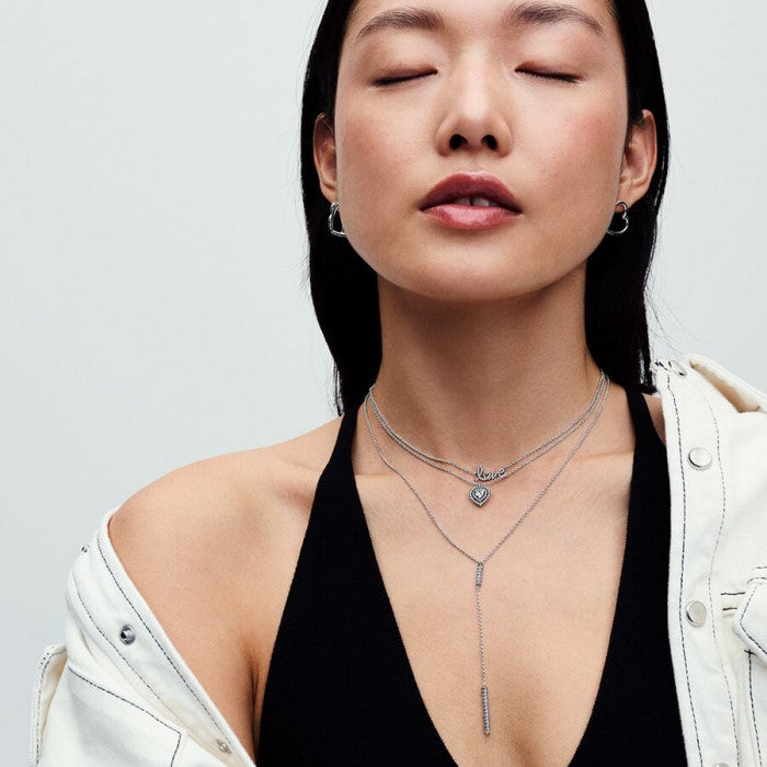 Heart and Pavè Point Light Necklace