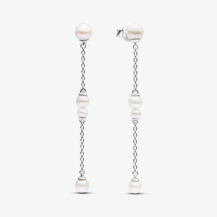 Freshwater Cultured Pearl Chain Drop Earrings