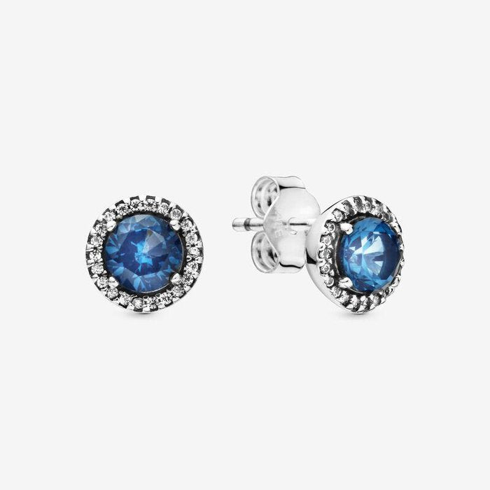 Earrings Sparkly Blue Round Stud Earrings