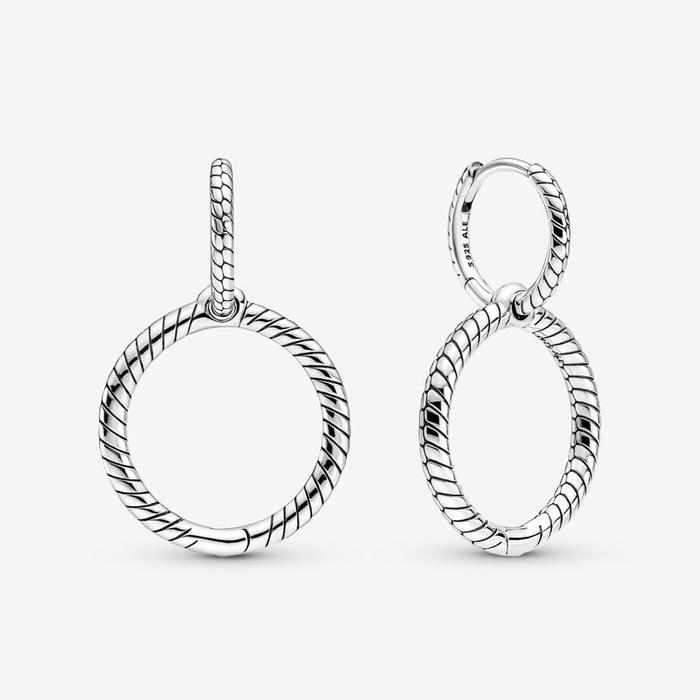 Boucles d'oreilles doubles créoles modulaires