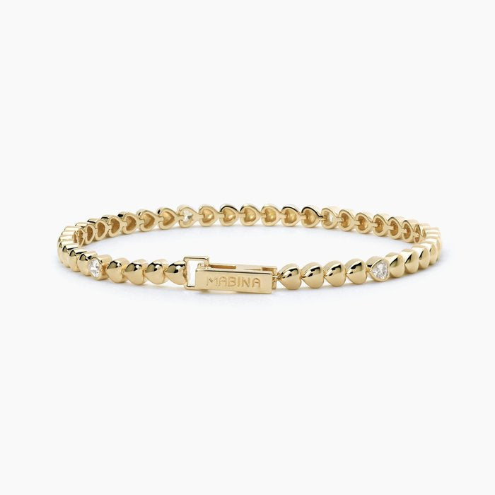 Bracelet en argent plaqué or avec coeurs MERVEILLEUSE PENSÉE