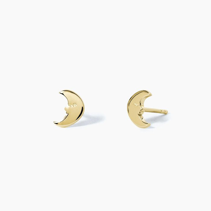 Boucles d'oreilles Lune Or Argent LUNE BLEUE
