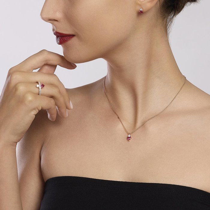 Boucles d'oreilles en rubis synthétique ROYAL