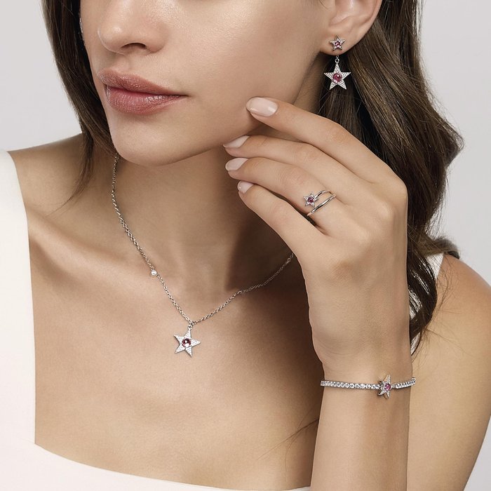 Bracciale tennis stella con tormalina sintetica STARLET