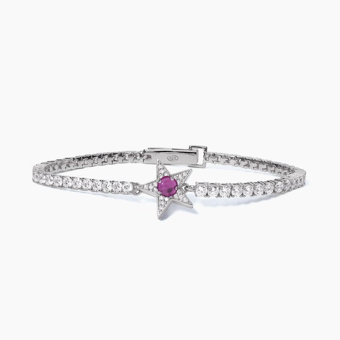 Bracciale tennis stella con tormalina sintetica STARLET