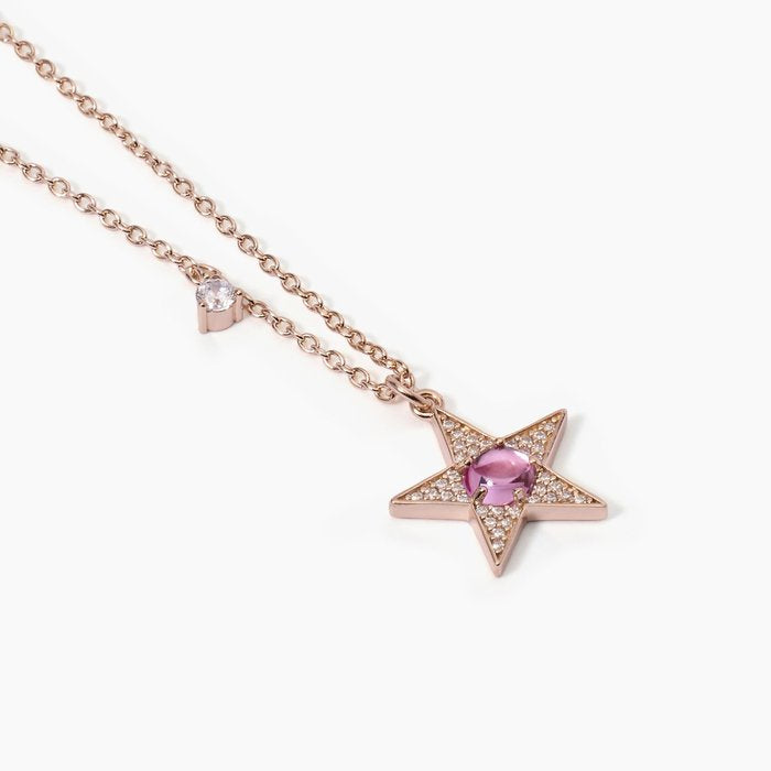 Girocollo stella rosato e tormalina sintetica STARLET