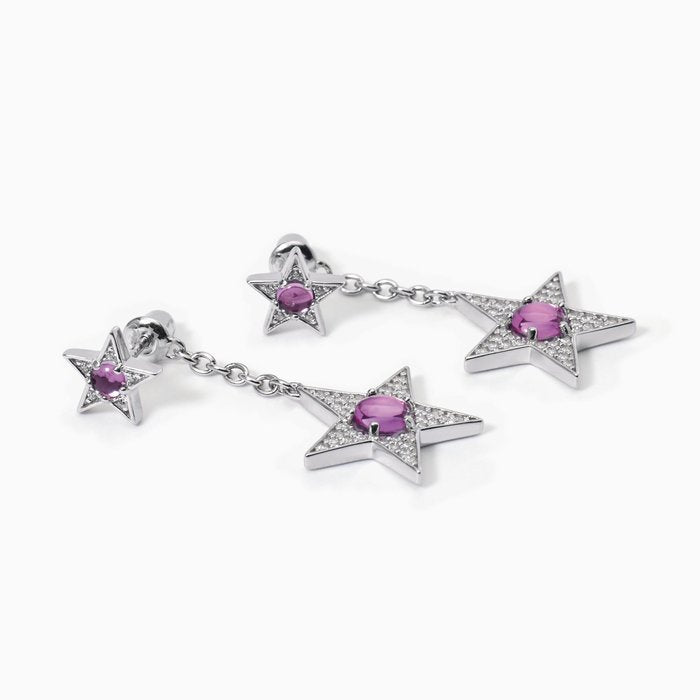 Orecchini stella con tormalina sintetica STARLET