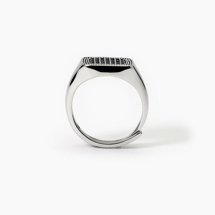 Chevalier ring with black pavé FIRST CAPTAIN
