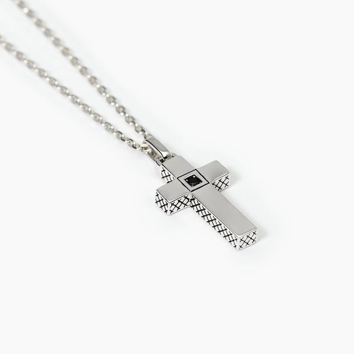 Collier pendentif croix mystique en argent