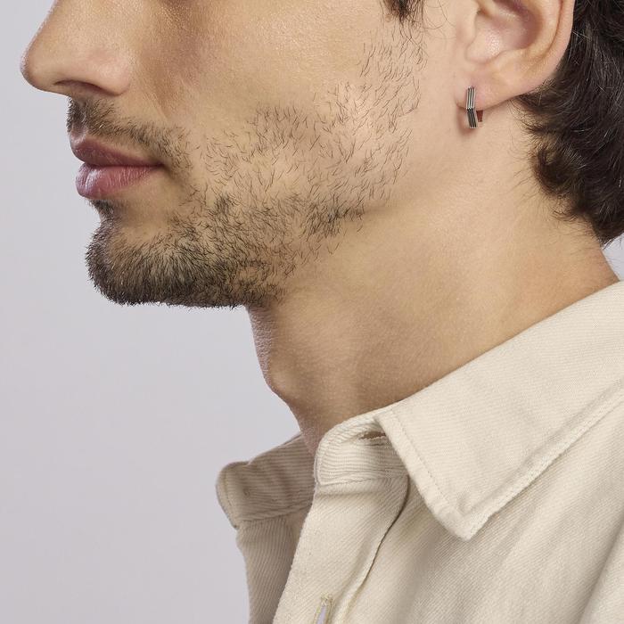Orecchino a cerchio con finitura rigata SFACCIATO