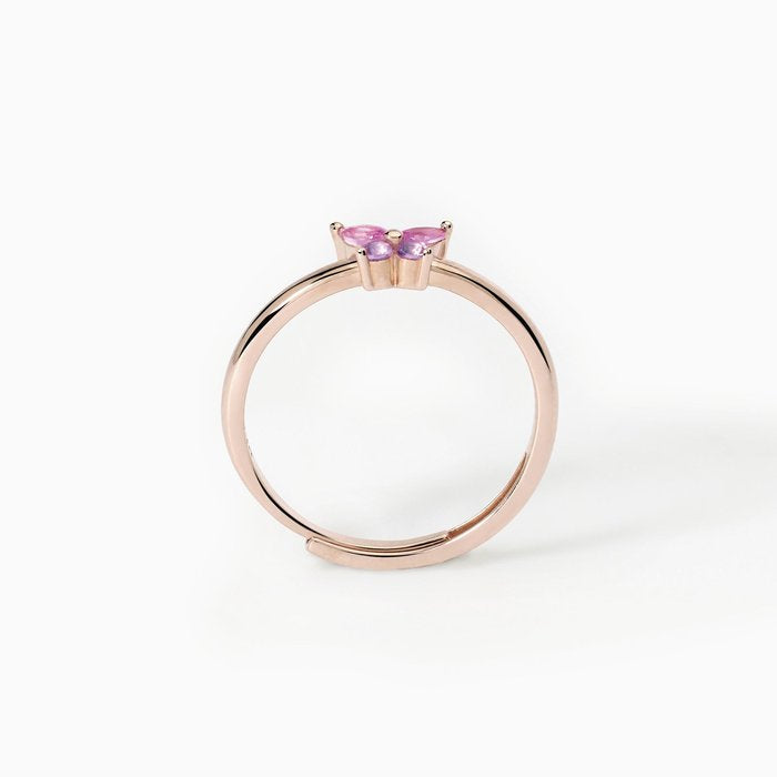 Anello con zirconi rosa taglio marquise. SECRET GARDEN