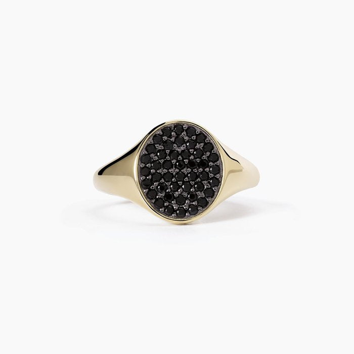 Bague Chevalier avec pavé noir CHEVALIER