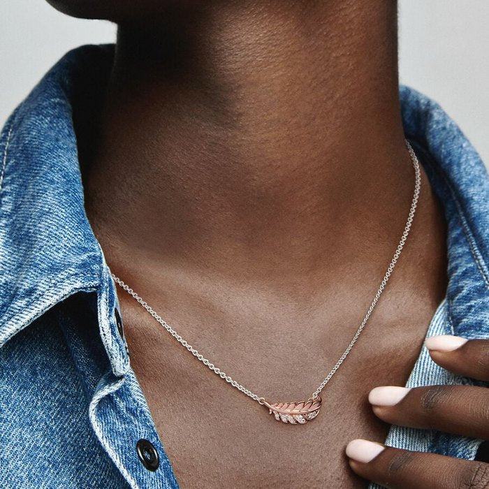 Collana Piuma con Pietre