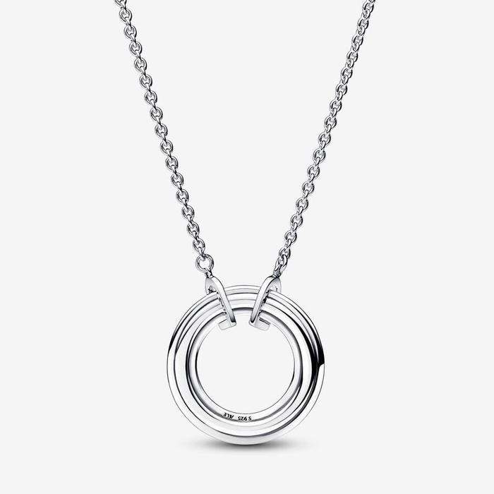 Collier Cercle Bicolore Logo et Pavé