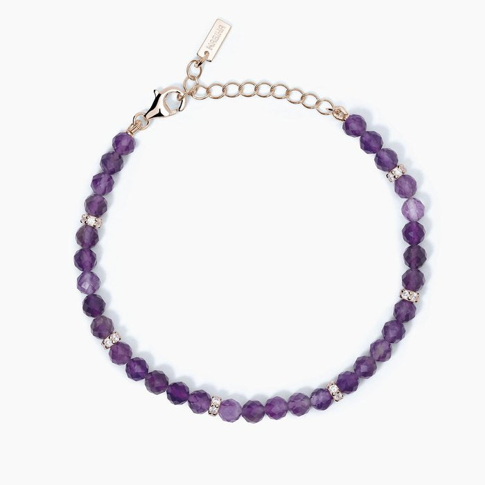 Bracciale in argento con ametista e cristalli bianchi COLOR CODE COLOR CODE