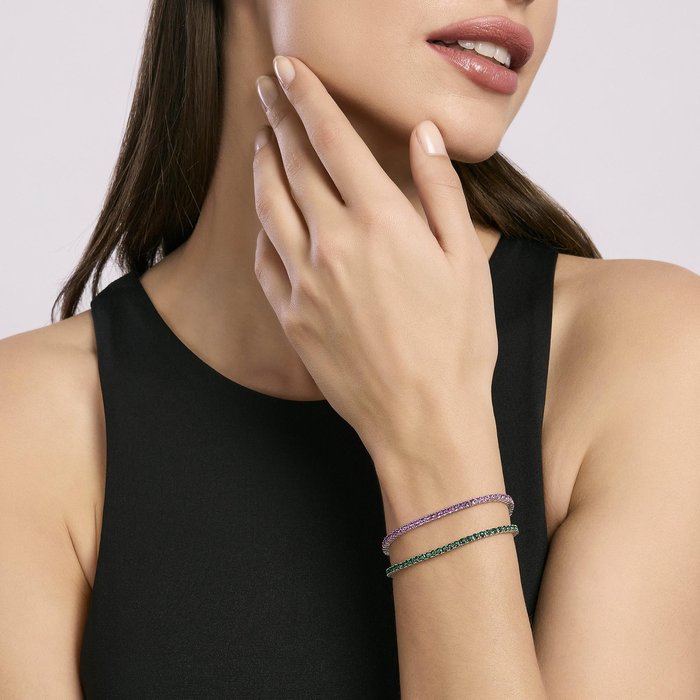 Tennis donna in argento con tormalina sintetica TENNIS CLUB