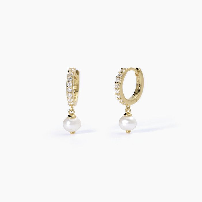 Boucles d'oreilles créoles en perles de culture INVITATION DE MARIAGE