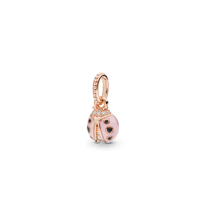 Pendentif porte-bonheur coccinelle rose