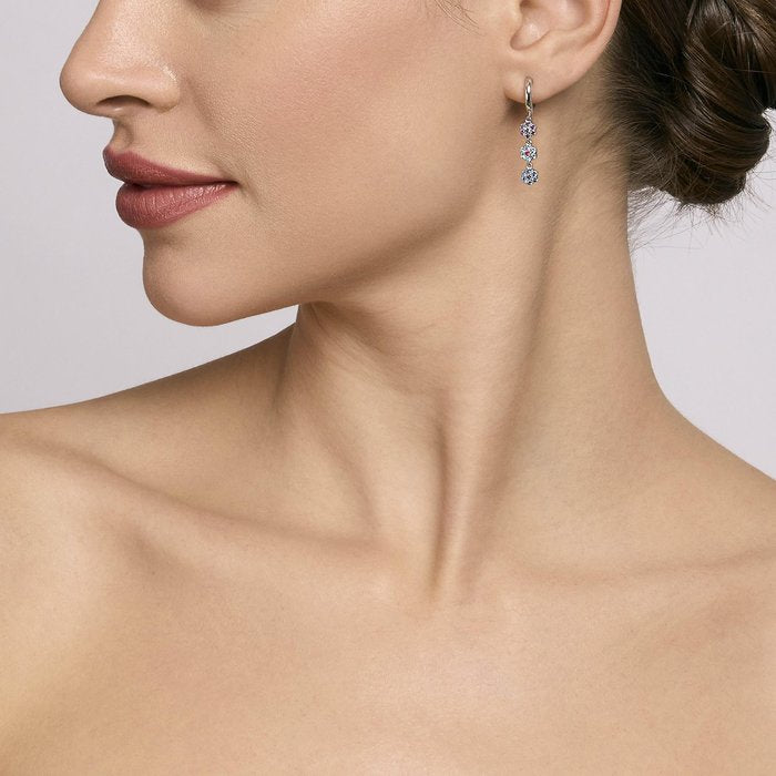 Boucles d'oreilles en argent avec pendentifs en forme de fleur FIOR FIORE