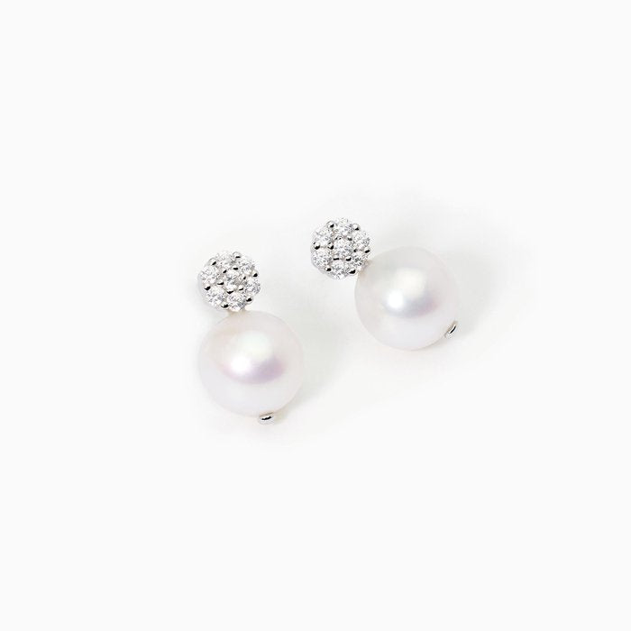 Boucles d'oreilles clous en argent avec perle de culture FIOR FIORE