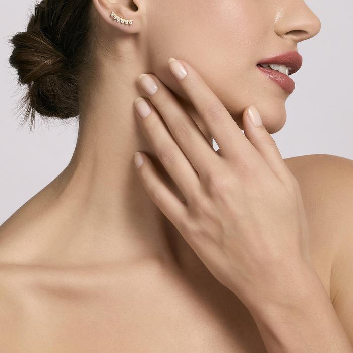JENNIFER White Zirconia Silver Climbing Earrings