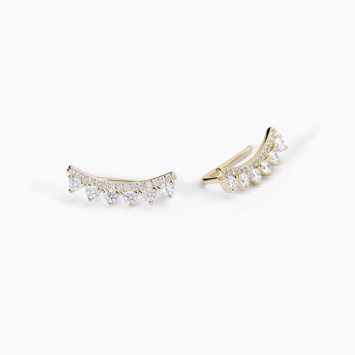 JENNIFER White Zirconia Silver Climbing Earrings