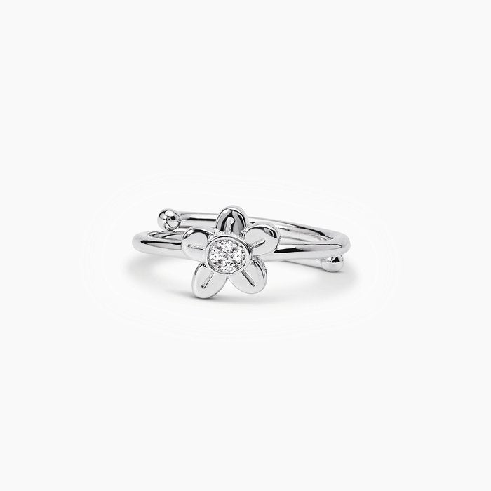 Bague en argent avec fleur FORGET ME NOT