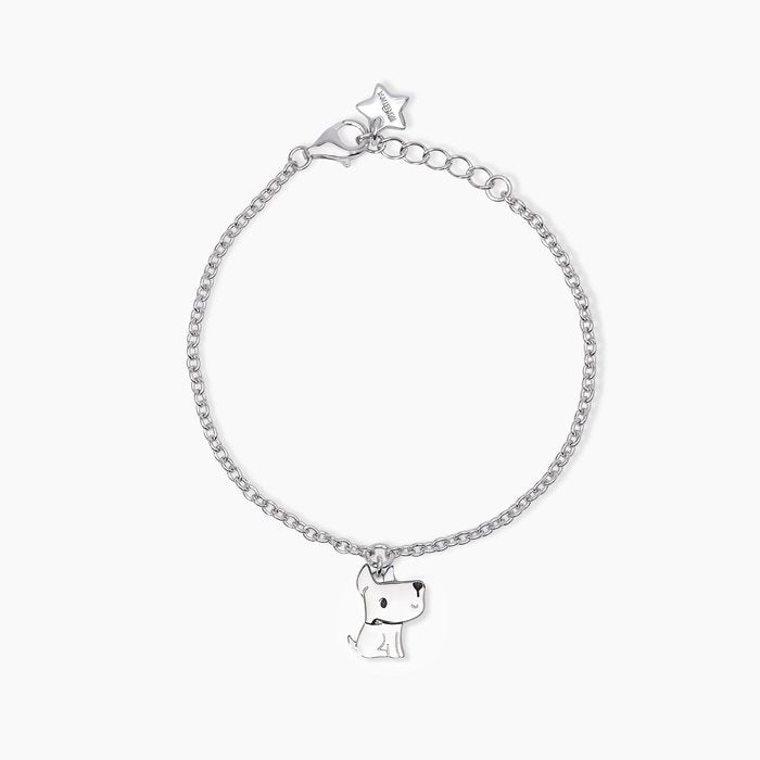 Bracciale in argento con cagnolino pendente BAU BAU