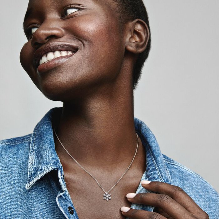 Collier pendentif herbier fleur lumineuse