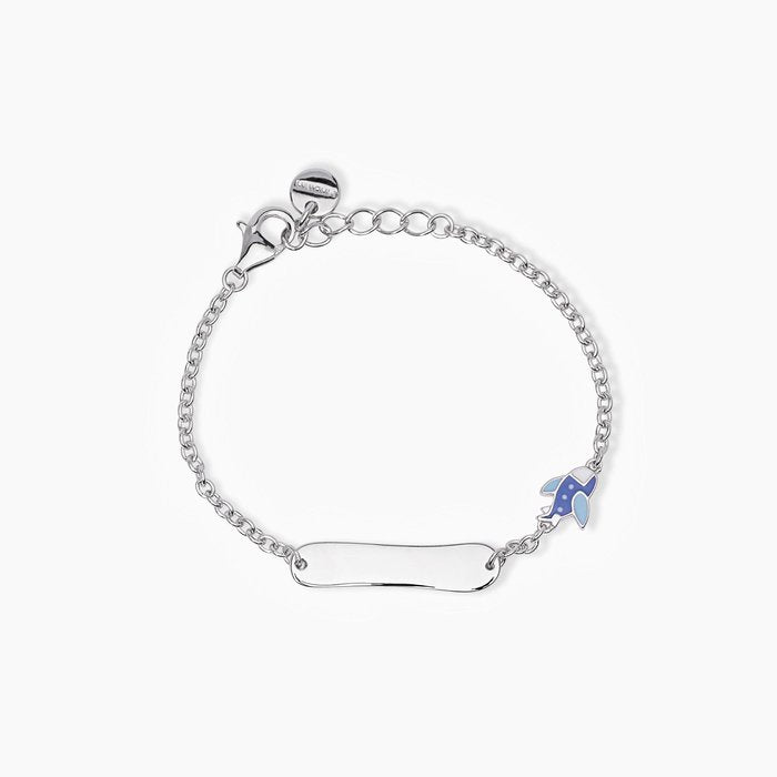 Bracciale personalizzabile con aeroplanino smaltato PLANE-TAG
