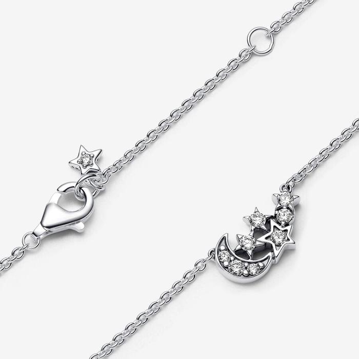 Crescent Moon and Stars Necklace