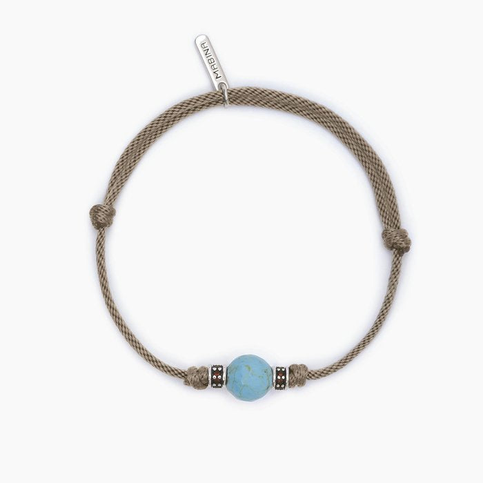 Bracciale con cordino sabbia e pietra turchese TROPICAL