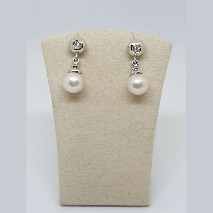 Damiani Orecchini Di Perla Con Brillantino Orecchini Perla E Br