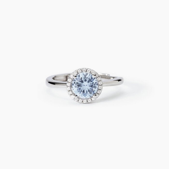 Anello in argento con acquamarina sintetica REVIVAL