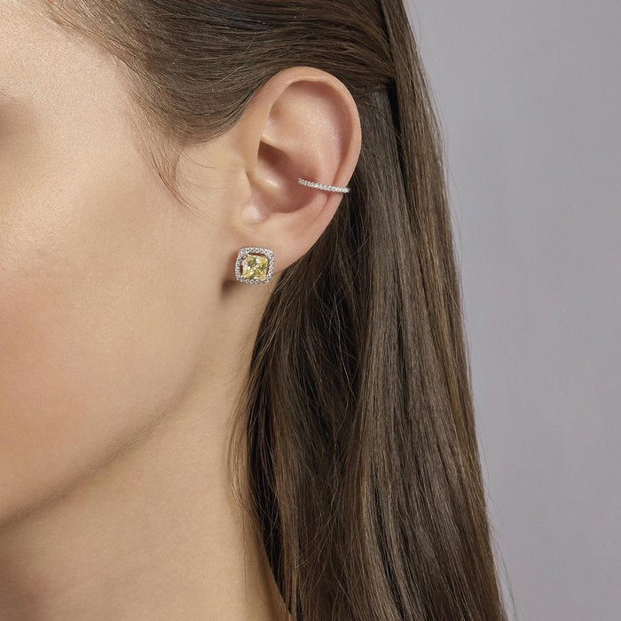 Orecchino ear cuff con zirconi bianchi incastonati CUFFMANIA
