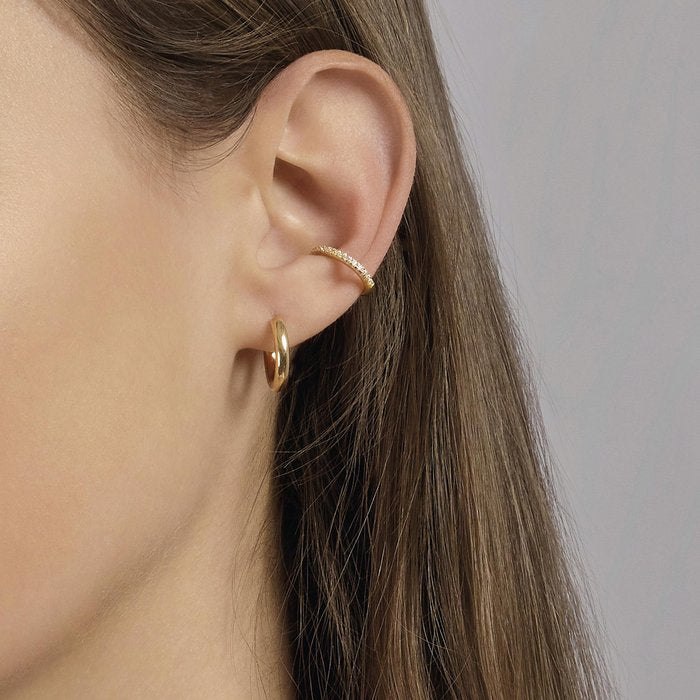 Orecchino ear cuff con zirconi bianchi CUFFMANIA