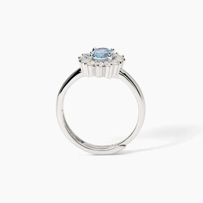 Anello in argento con acquamarina sintetica ovale COOL OR RÉTRO?