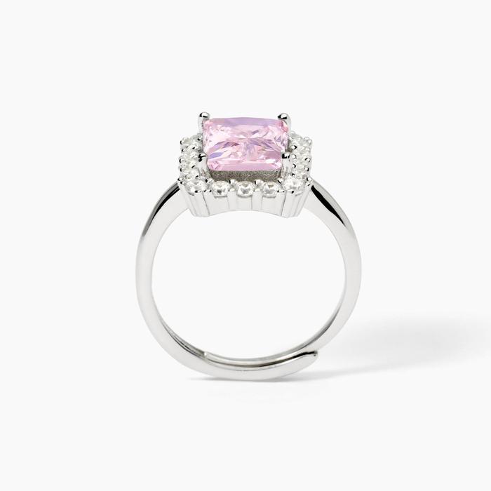 Anello in argento con zircone rosa DESIDERIO INFINITO