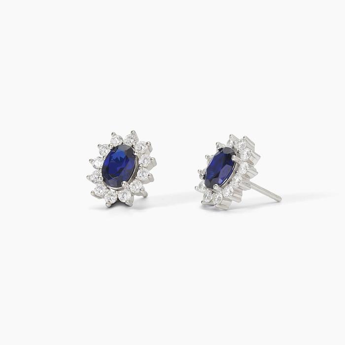 Orecchini in argento con zaffiro sintetico ovale COOL OR RÉTRO?