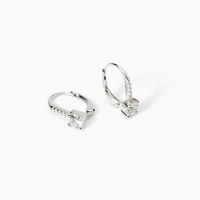 Boucles d'oreilles créoles en zircone blanche ISABEL