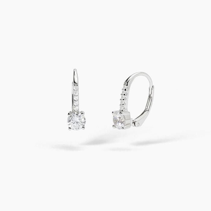 Boucles d'oreilles créoles en zircone blanche ISABEL