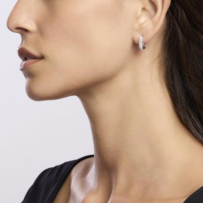 Boucles d'oreilles ovales pavées en argent COUTURE