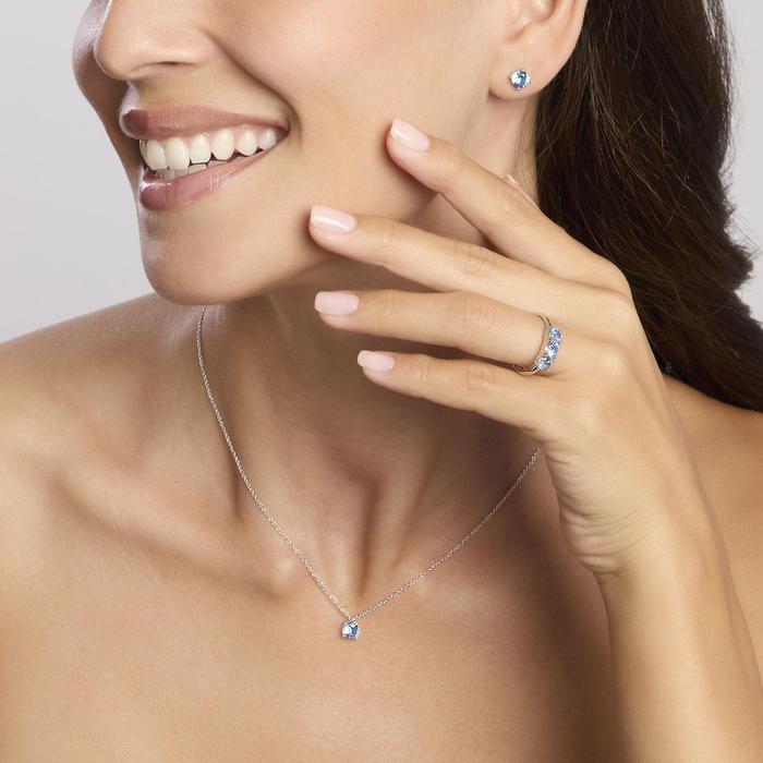 Orecchini in argento con acquamarina sintetica SHINY