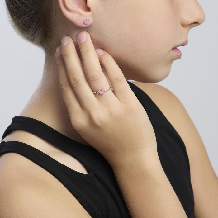 Silver ring with little heart MON AMOUR