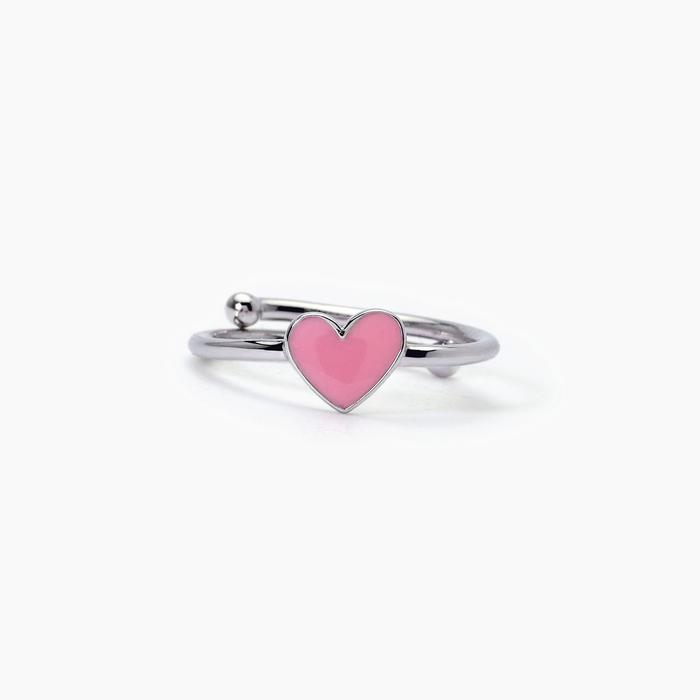 Silver ring with little heart MON AMOUR
